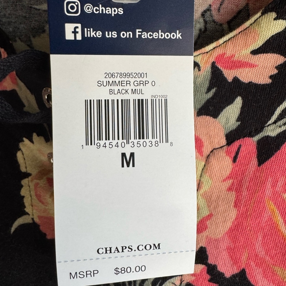 Chaps Short Sleeve Maxi Floral Dress Size Medium - Picture 3 of 6